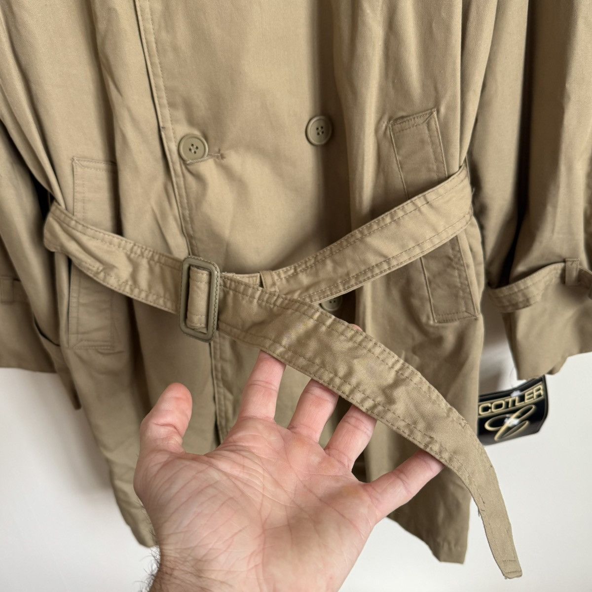 Vintage Cotler Trench Coat Women’s L Belted Double Breasted New Tags Size L / US 10 / IT 46 - 2 Thumbnail