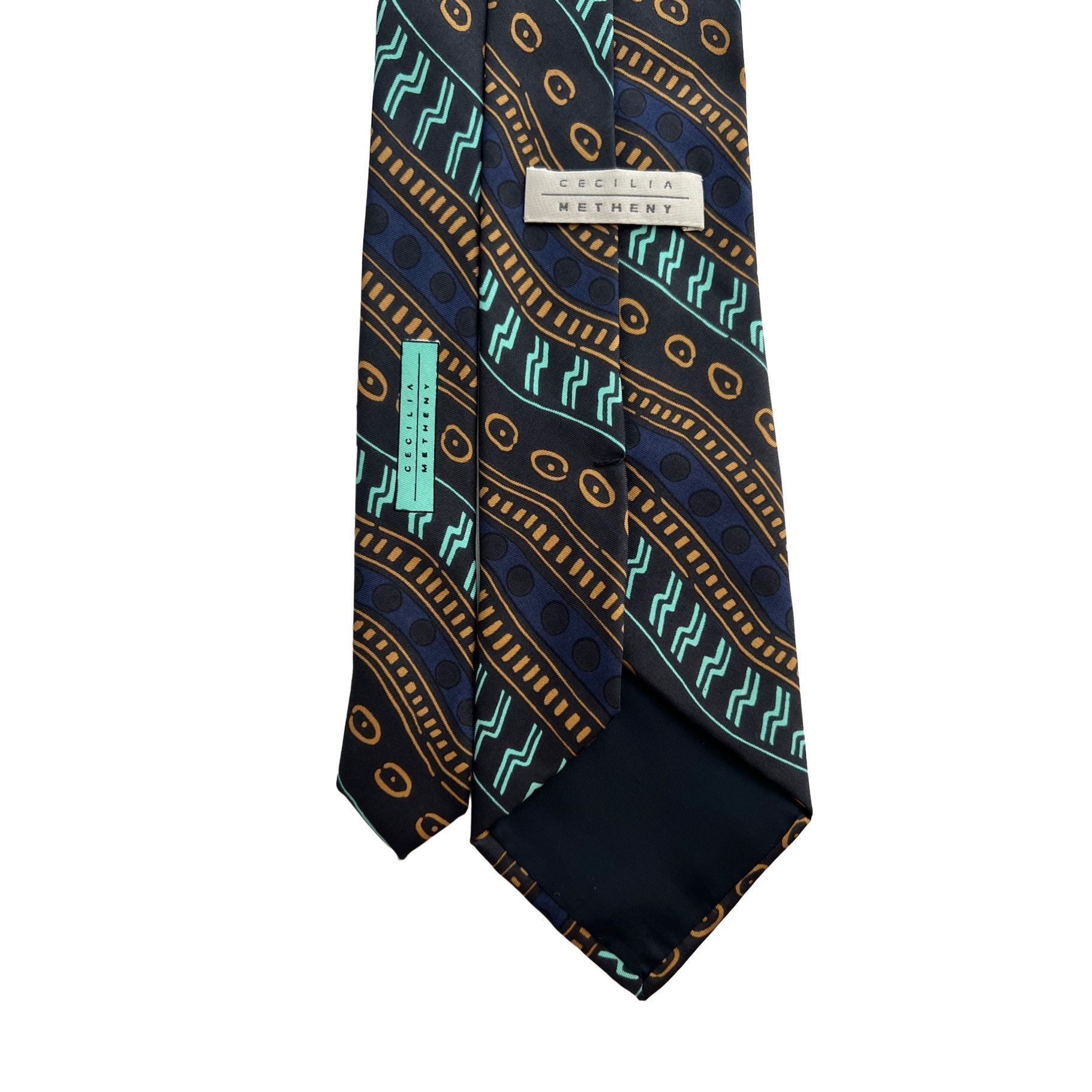 Cecilie Bahnsen Cecilia Metheny Men's Silk Necktie 3.5” Wide Black with Vibr Size ONE SIZE - 4 Thumbnail