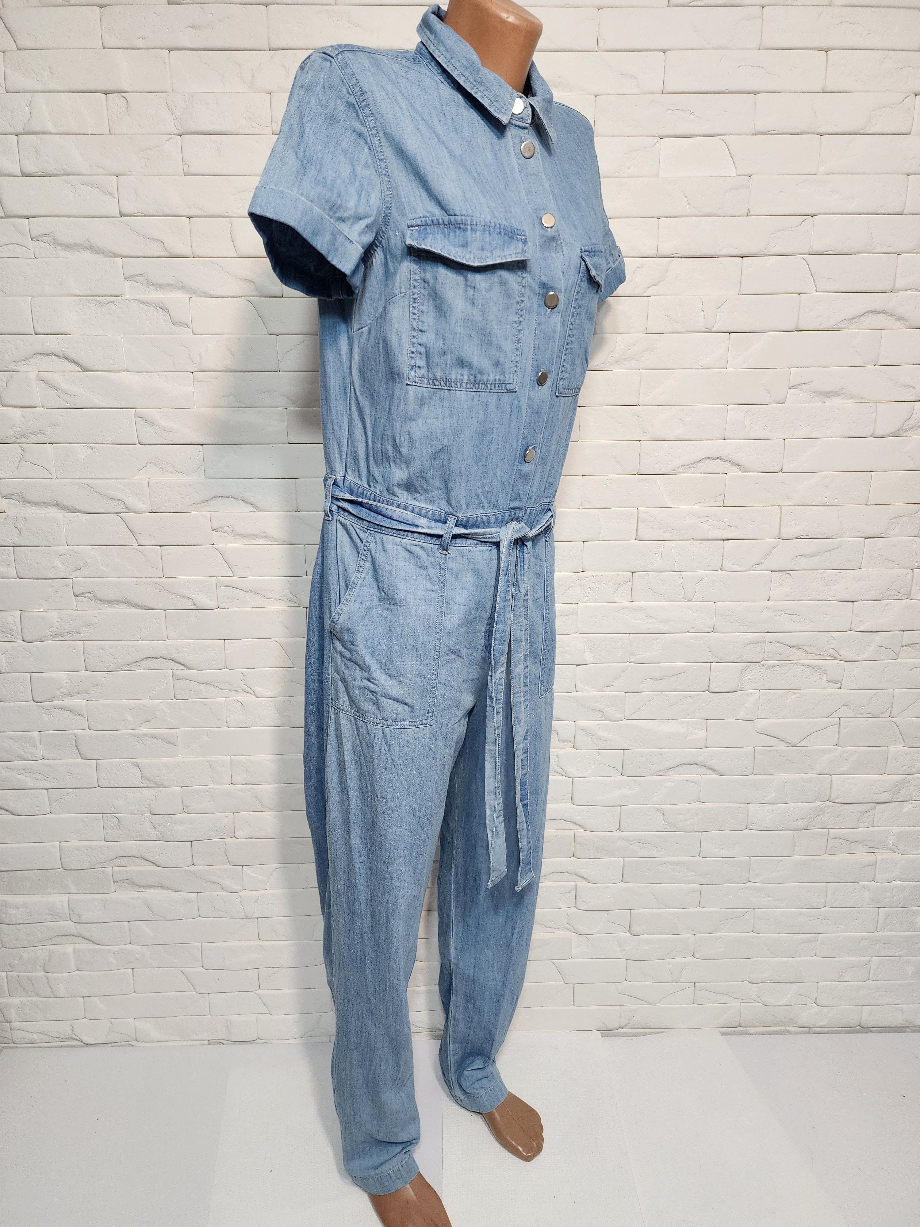 Denim & Co. Women's cotton jumpsuit. Size 35" - 3 Thumbnail