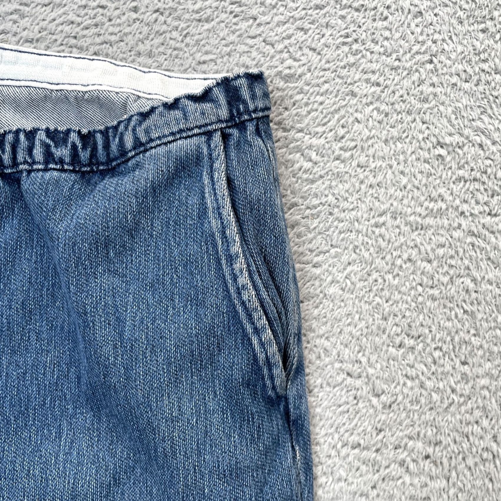 Lands' End Lands' End Jeans Womens Medium Blue Straight Denim Cotton Stretch Elastic Waist Size 24" / US 00 / IT 34 - 3 Thumbnail