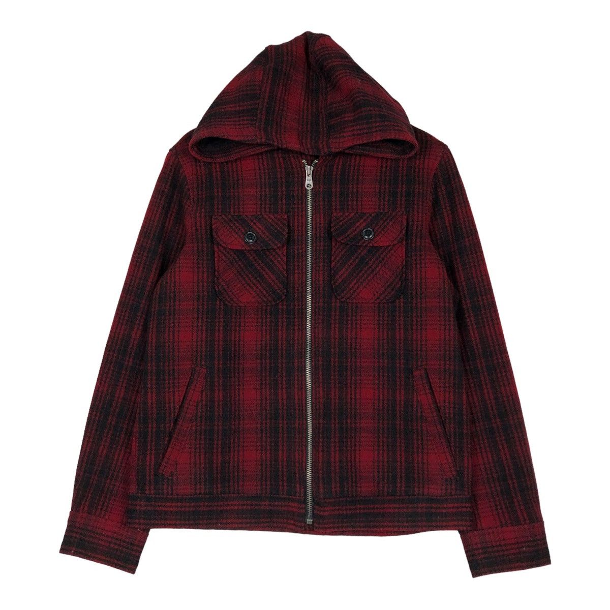 Japanese Brand 🔥VINTAGE BIKER WOOL JACKET GAP TARTAN DESIGN ISSEY MIYAKE Size US M / EU 48-50 / 2 - 3 Thumbnail