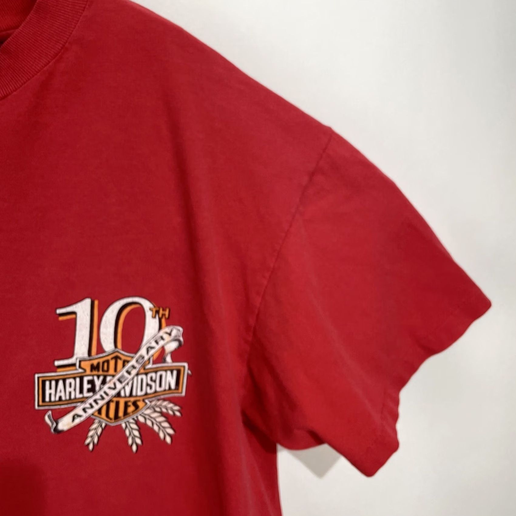 Harley Davidson VINTAGE Harley-Davidson T Shirt Mens L Red 90s Biker Motorcycle Logo Double-Sided Crew Neck Short Sleeve Cotton Knit Ready for Wear Size US L / EU 52-54 / 3 - 7 Thumbnail