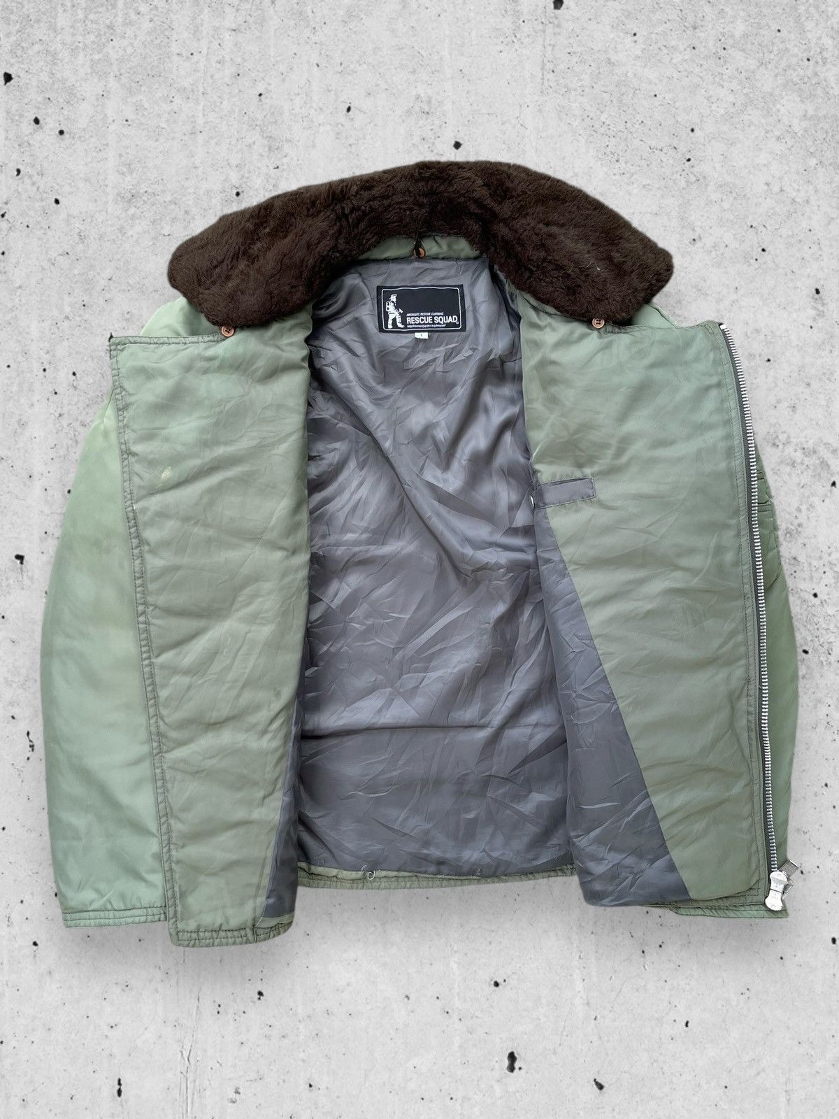 Japanese Brand 🔥RARE🔥 RESCUE SQUAD FUR COLLARED ZIPPER JACKET Size US L / EU 52-54 / 3 - 4 Thumbnail