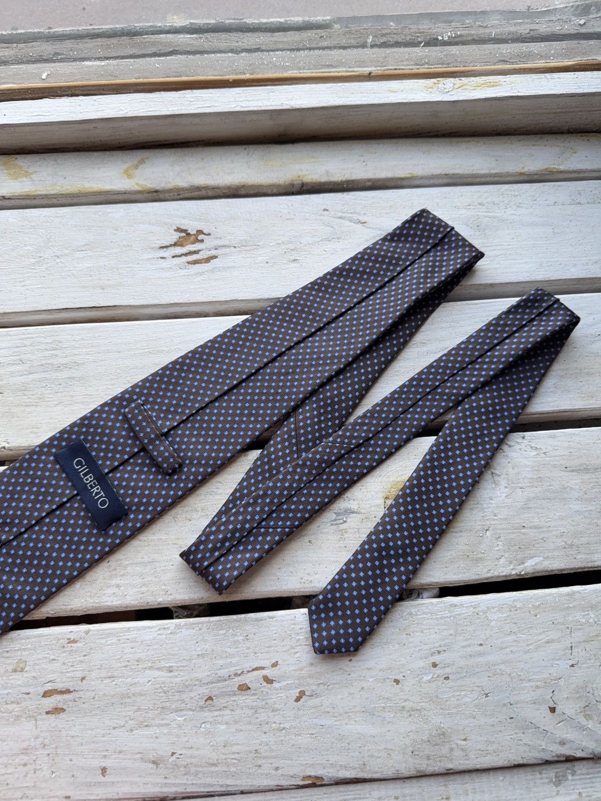 Other Gilberto Silk Tie Light Blue Micro Pattern Made in Italy Size ONE SIZE - 6 Thumbnail