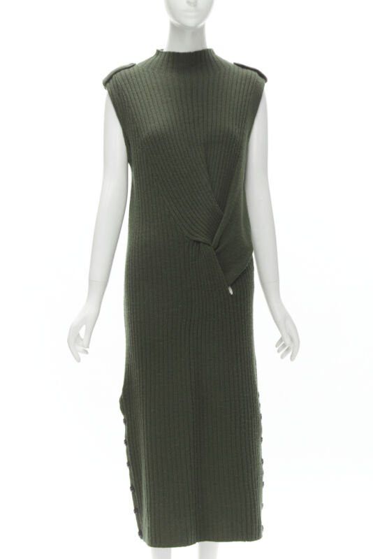 Rag & Bone RAG & BONE 100% merino wool braid detail ribbed button side sweater dress S Size S / US 4 / IT 40 - 1 Thumbnail