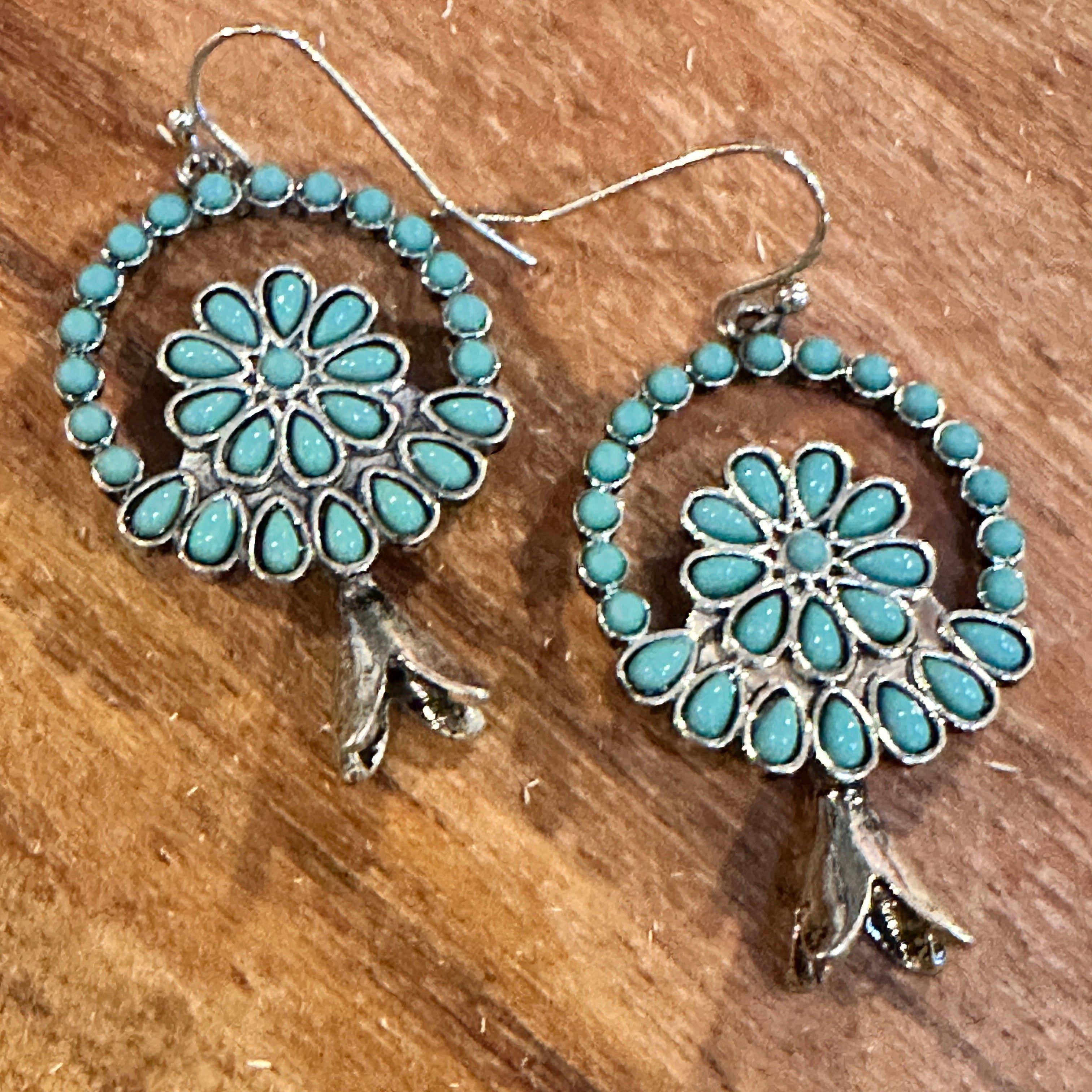 Other Turquoise Blossom Charm Earrings: Nature's Elegance Size ONE SIZE - 1 Thumbnail
