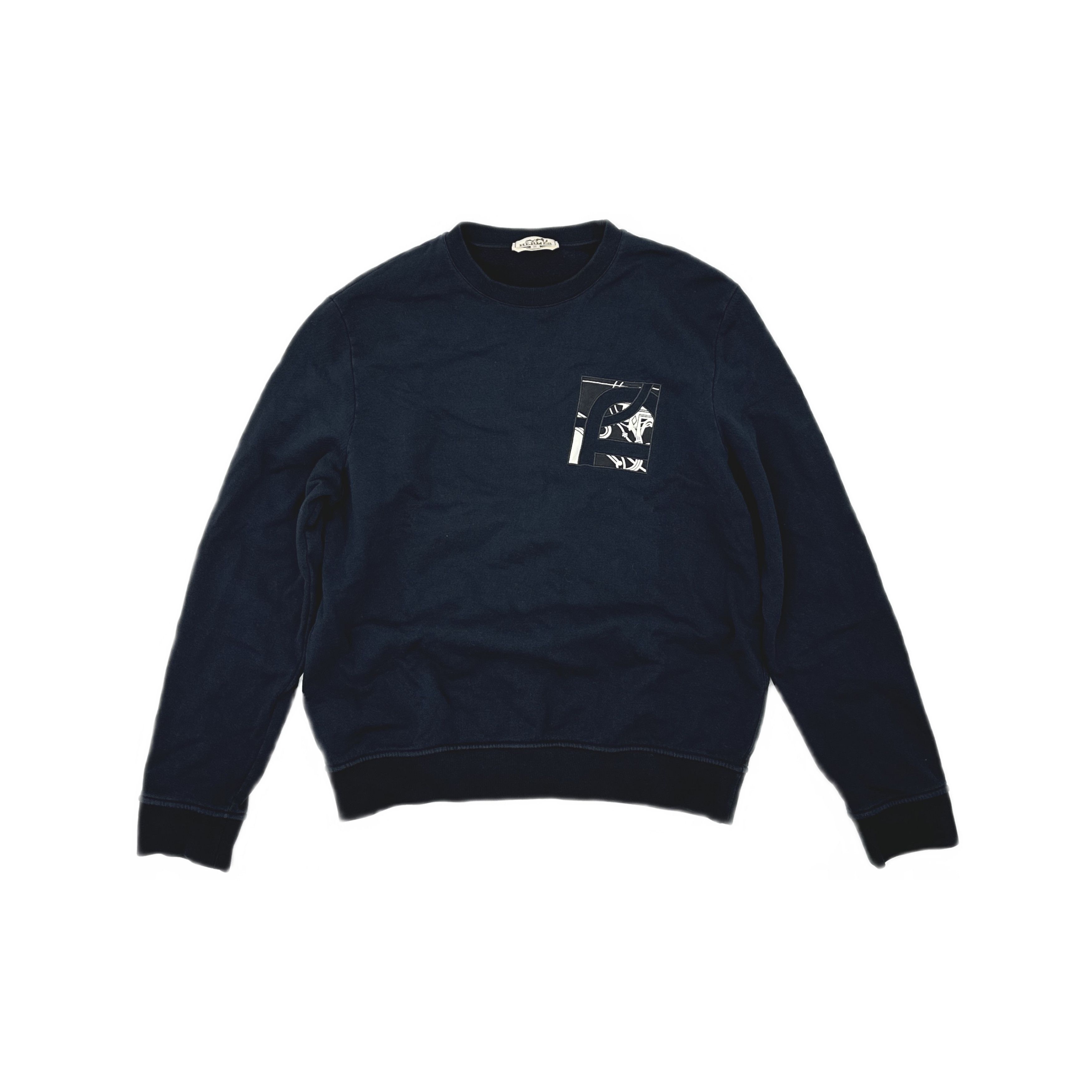 Hermes Hermes Navy Patch Crewneck Sweatshirt Size XL Size US XL / EU 56 / 4 - 1 Thumbnail