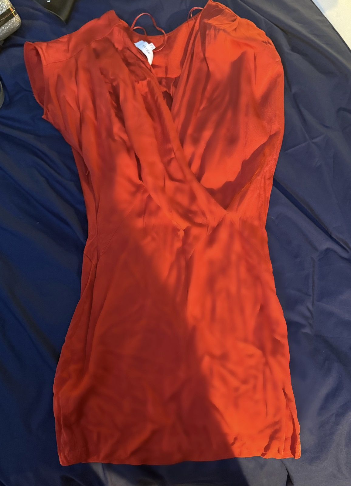 Reiss Reiss Red Silk Wrap Dress – Elegant Long Sleeve Mini Size XS / US 0-2 / IT 36-38 - 1 Thumbnail