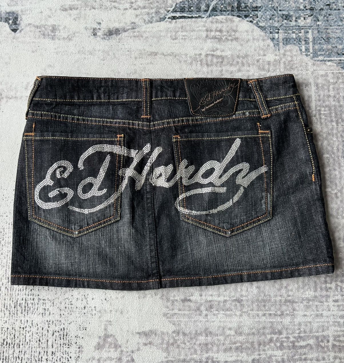 Ed Hardy Ed Hardy Rhinestone Jeans Skirt Size 33" - 1 Thumbnail