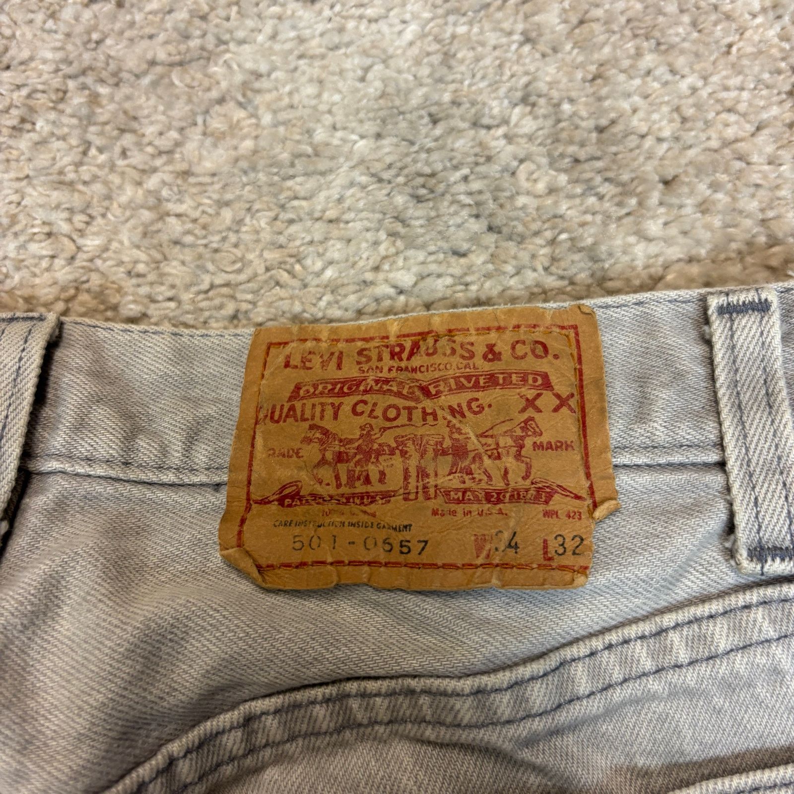 Levi's Vintage 80s Levi's 501 Distressed Straight Leg Jeans 32x31 Size US 32 / EU 48 - 5 Thumbnail