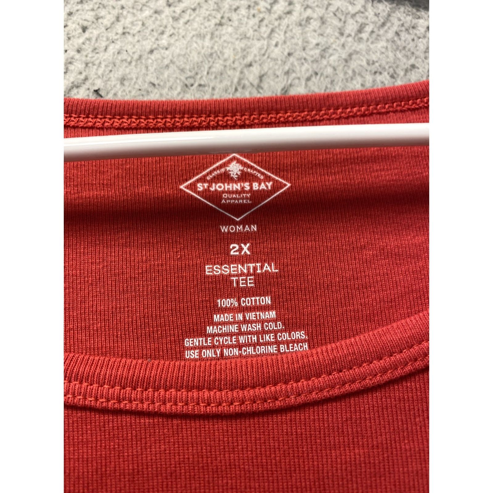 Vintage St Johns Bay Tee Shirt Crewneck Long Sleeve 2XL Women Red, Basic, Casual, 100% Cotton Size XXL / US 16-18 / IT 52-54 - 5 Thumbnail
