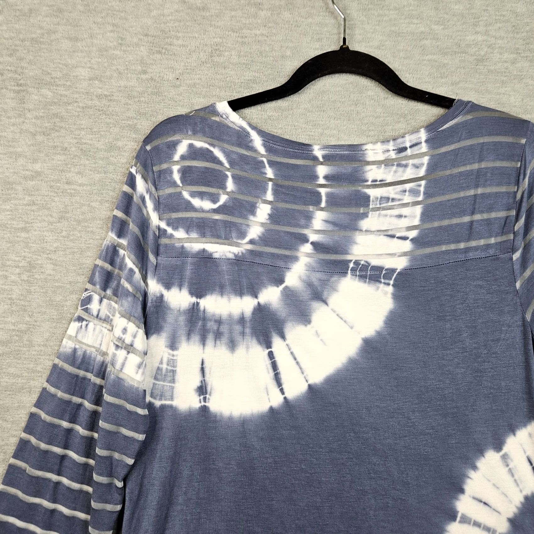 Vintage International Concepts Women's Stretch Knit Blue Tie Dye 3/4 Sleeve Top XL Size Shirt Casual Knit Top Womens Blue Tie Dye 3/4 Sleeve XL Size XL / US 12-14 / IT 48-50 - 5 Thumbnail