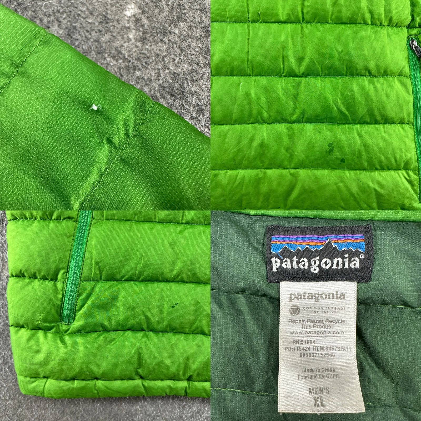 Patagonia Patagonia Jacket Mens XL Green Puffer Quilted Full Zip Down Sweater Packable Size US XL / EU 56 / 4 - 10 Thumbnail