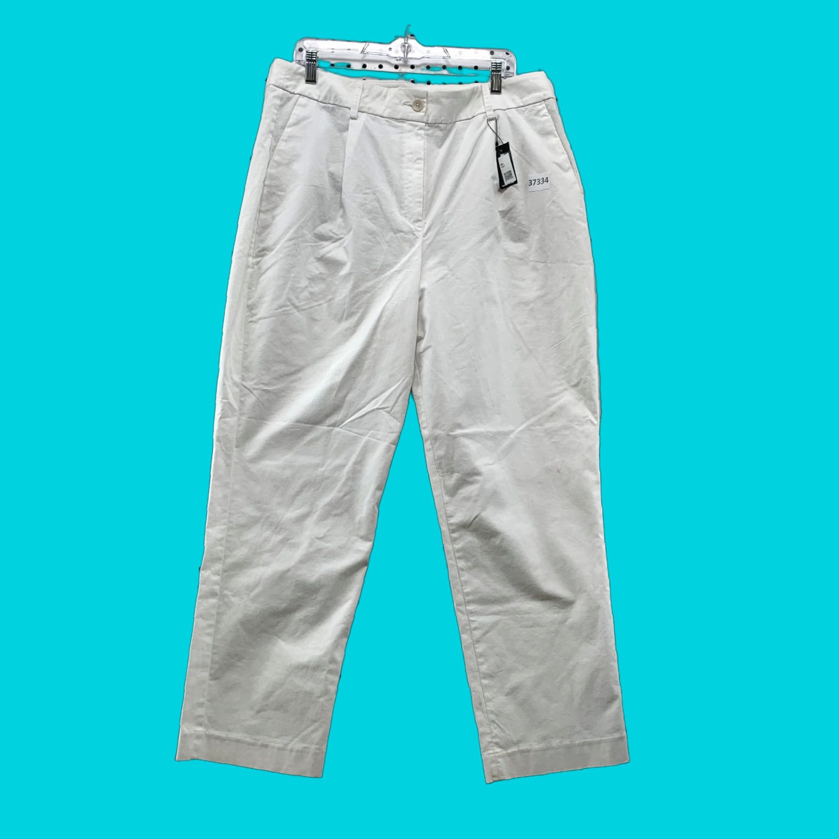 Express NEW Express Chino Pants Womens Size 16 White Ankle High Rise Straight NWT Size 38" / US 16 / IT 52 - 1 Thumbnail