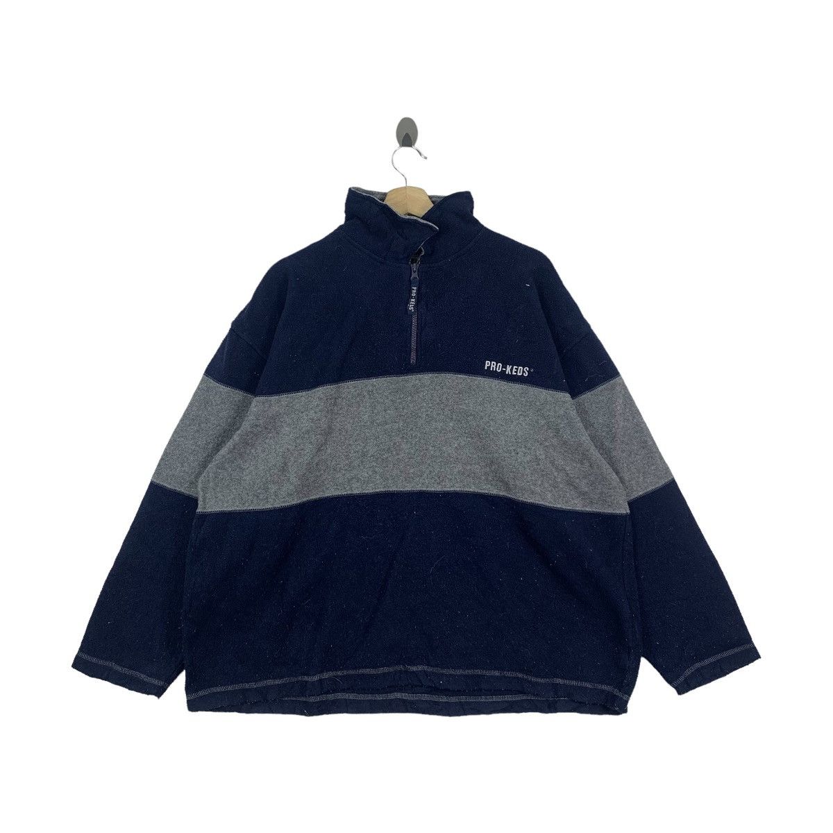image of Pro Keds Sportswear Fleece Half Zipper Sweatshirt in Navy, Men's (Size Medium)