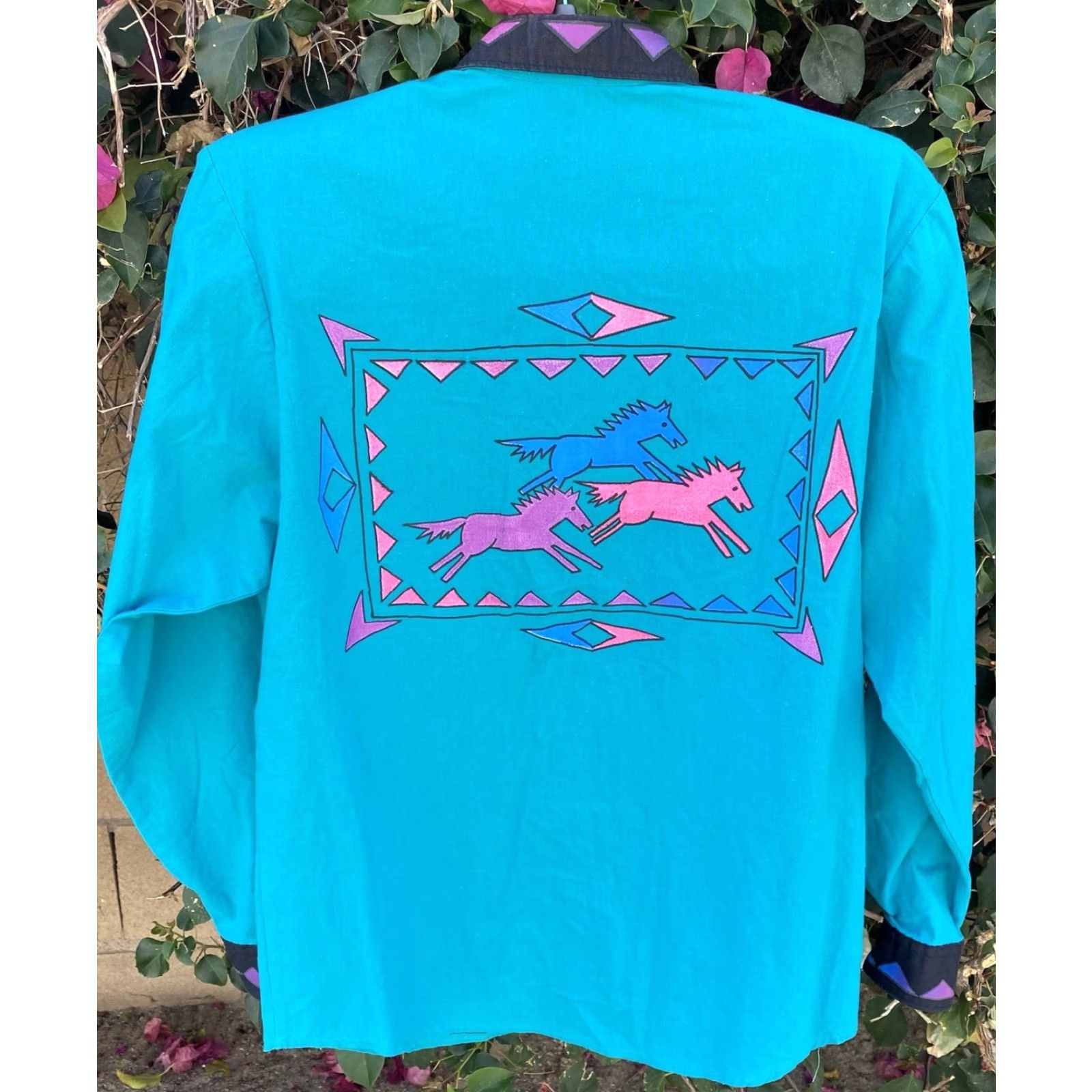 Vintage Vtg Cameo Rose Western Southwestern Shirt Top Blouse Horses 80s 90s Cowgirl XS Size XS / US 0-2 / IT 36-38 - 3 Thumbnail