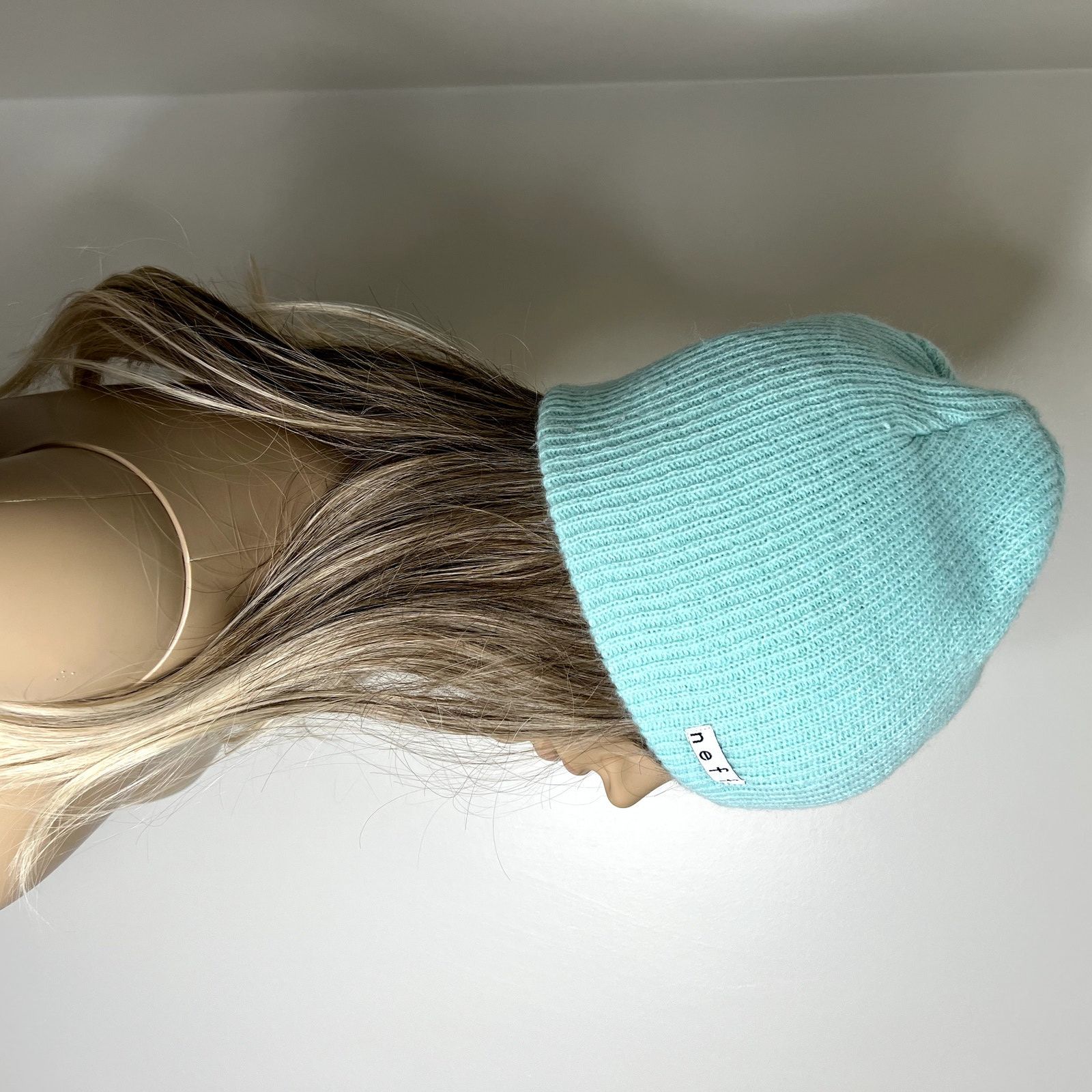 NEFF Neff Blue Knit Beanie Hat Size ONE SIZE - 1 Thumbnail