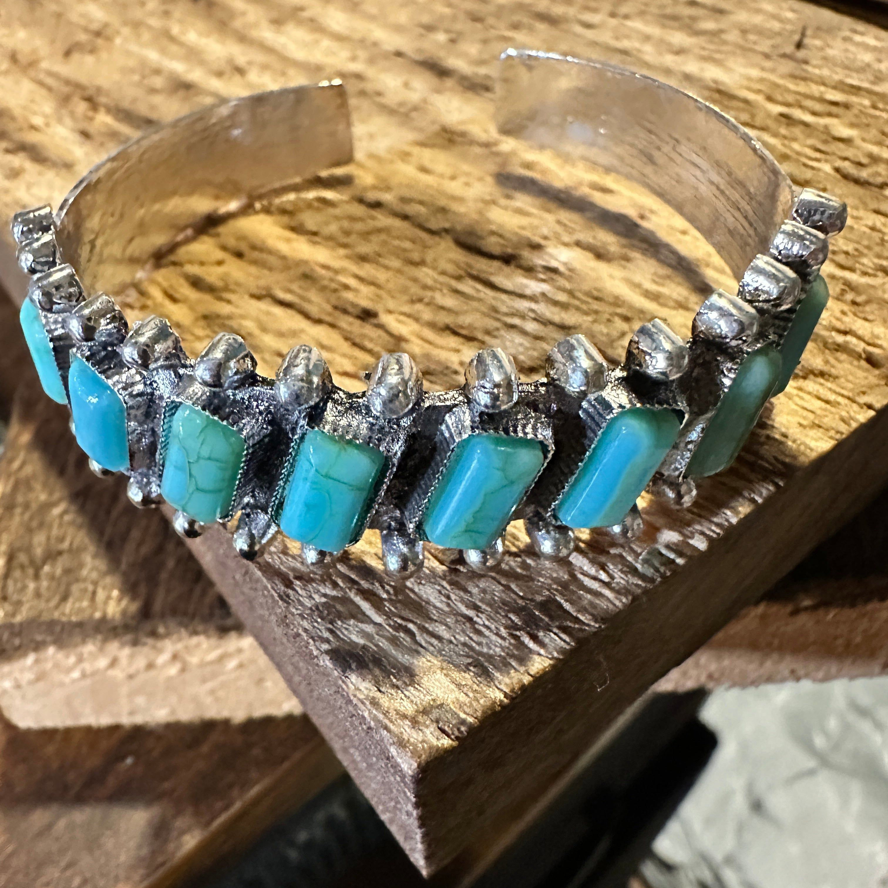 Other Boho Chic Vintage Southwestern Hippie Open Cuff Bangle, Turq Size ONE SIZE - 1 Thumbnail