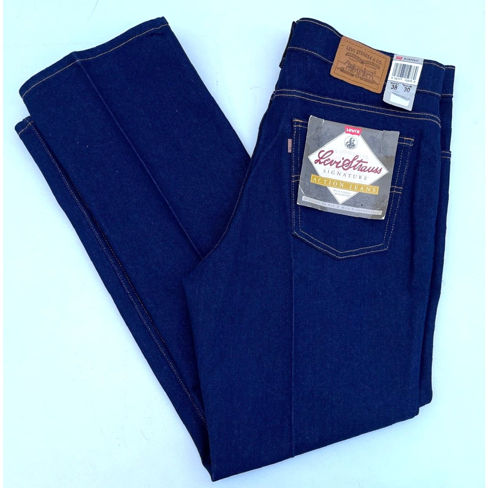 Levi's VINTAGE Levi's Signature Action Jeans J.Curve Design Made in USA 38x30 Mens Jeans Blue 5-Pocket USA 90s Style Straight Size US 38 / EU 54 - 3 Thumbnail
