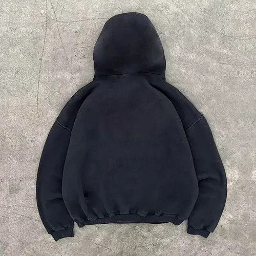 Japanese Brand Hoodie Black loose retro face print cotton hoodie Size US XL / EU 56 / 4 - 2 Thumbnail