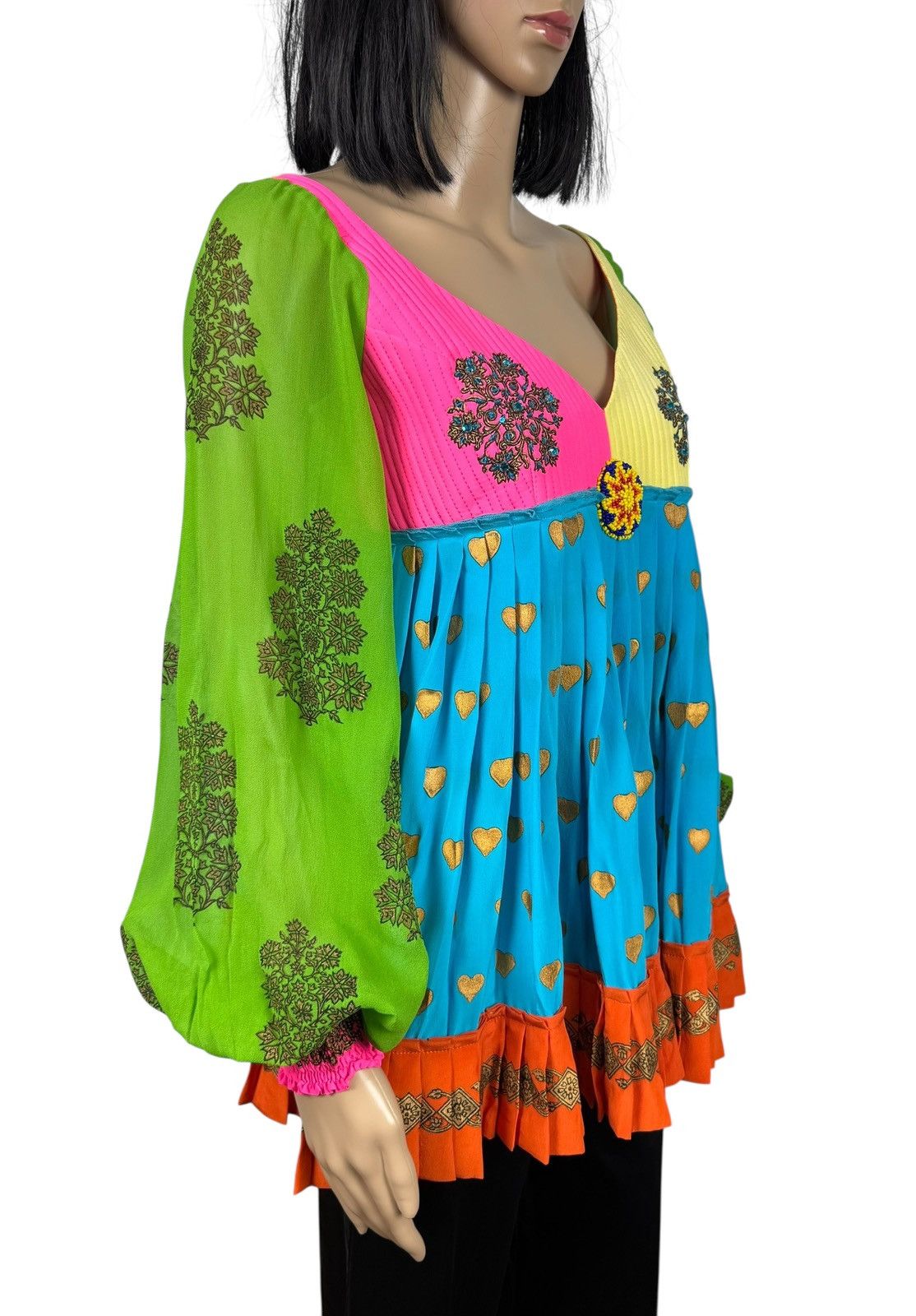 Manish Arora Manish Arora Silk Blouse Pleated Emblished Decor size XL Size XL / US 12-14 / IT 48-50 - 4 Thumbnail