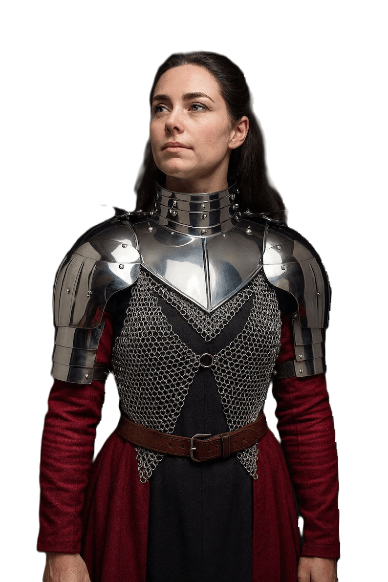 Medieval Lady Knight Polished Steel Brave Lady Armor