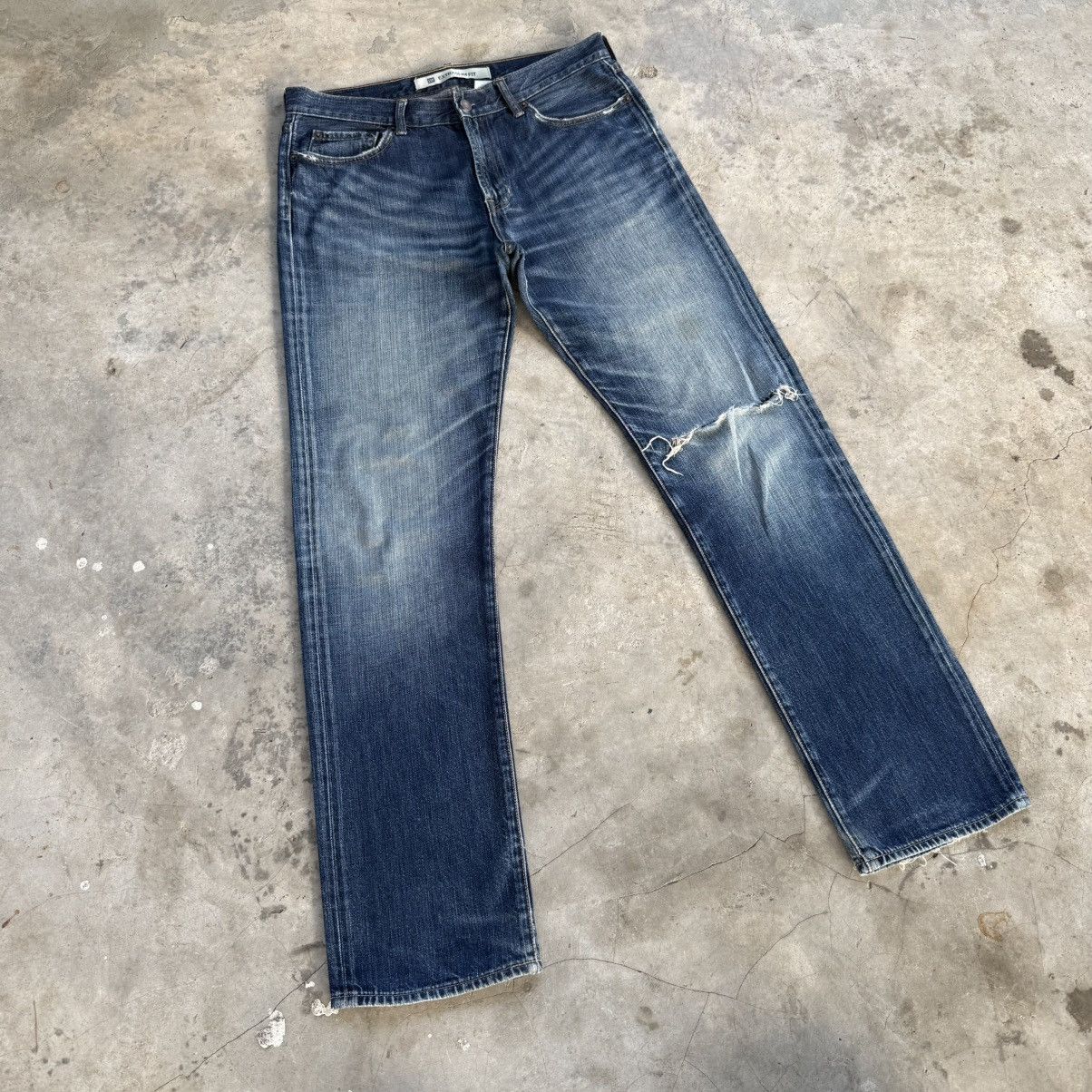 Gap W34x31 Vintage Gap Slim Fit Faded Mud wash Denim Jean Size US 34 / EU 50 - 2 Thumbnail