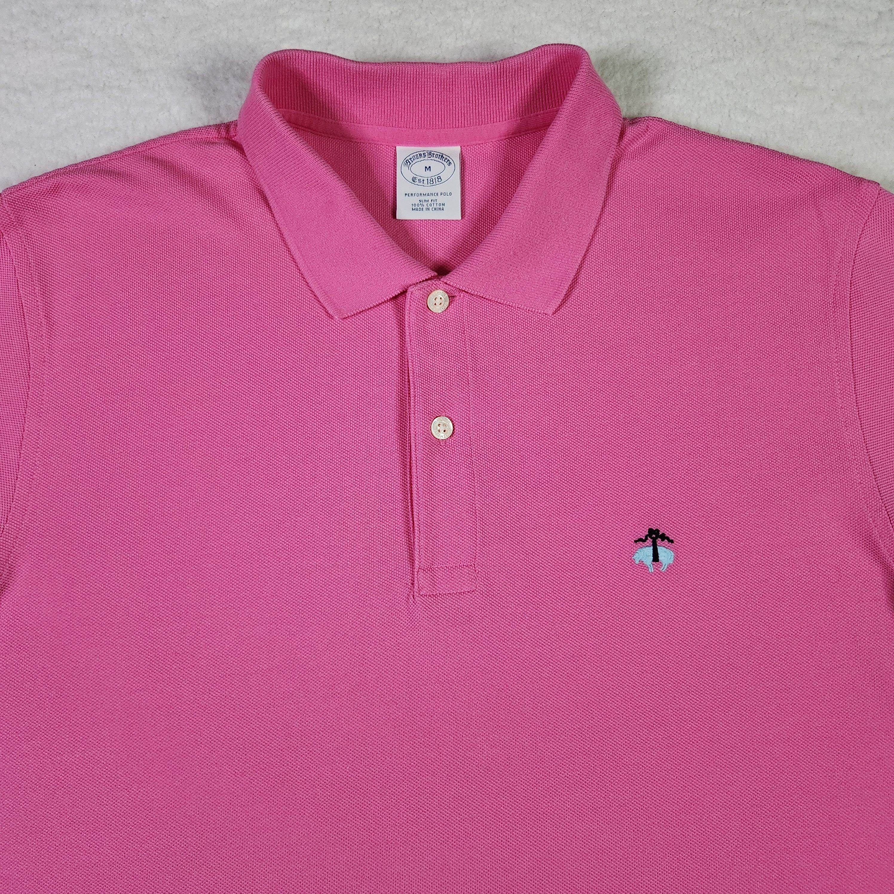 Brooks Brothers Brooks Brothers Polo Shirt Medium Pink Pique Embroidered Size US M / EU 48-50 / 2 - 2 Thumbnail