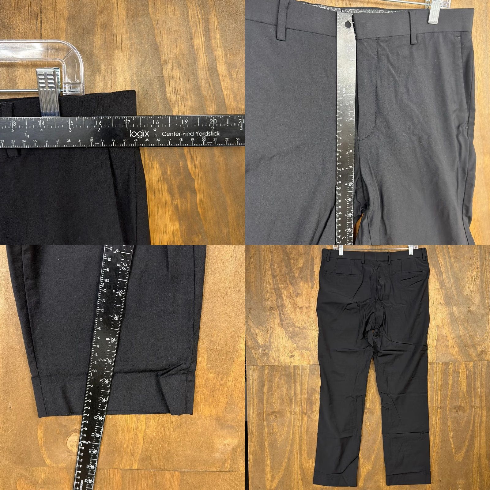 Murano Murano Mens Black Performance Pants Size 34 Tech Stretch Wool Blend Dress Workwear Size US 34 / EU 50 - 8 Thumbnail