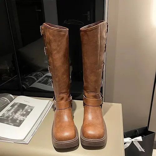 Japanese Brand × Vintage Women’s Biker Boots Gothic Medium Heel Motorcycle style Size US 8 / IT 38 - 3 Thumbnail
