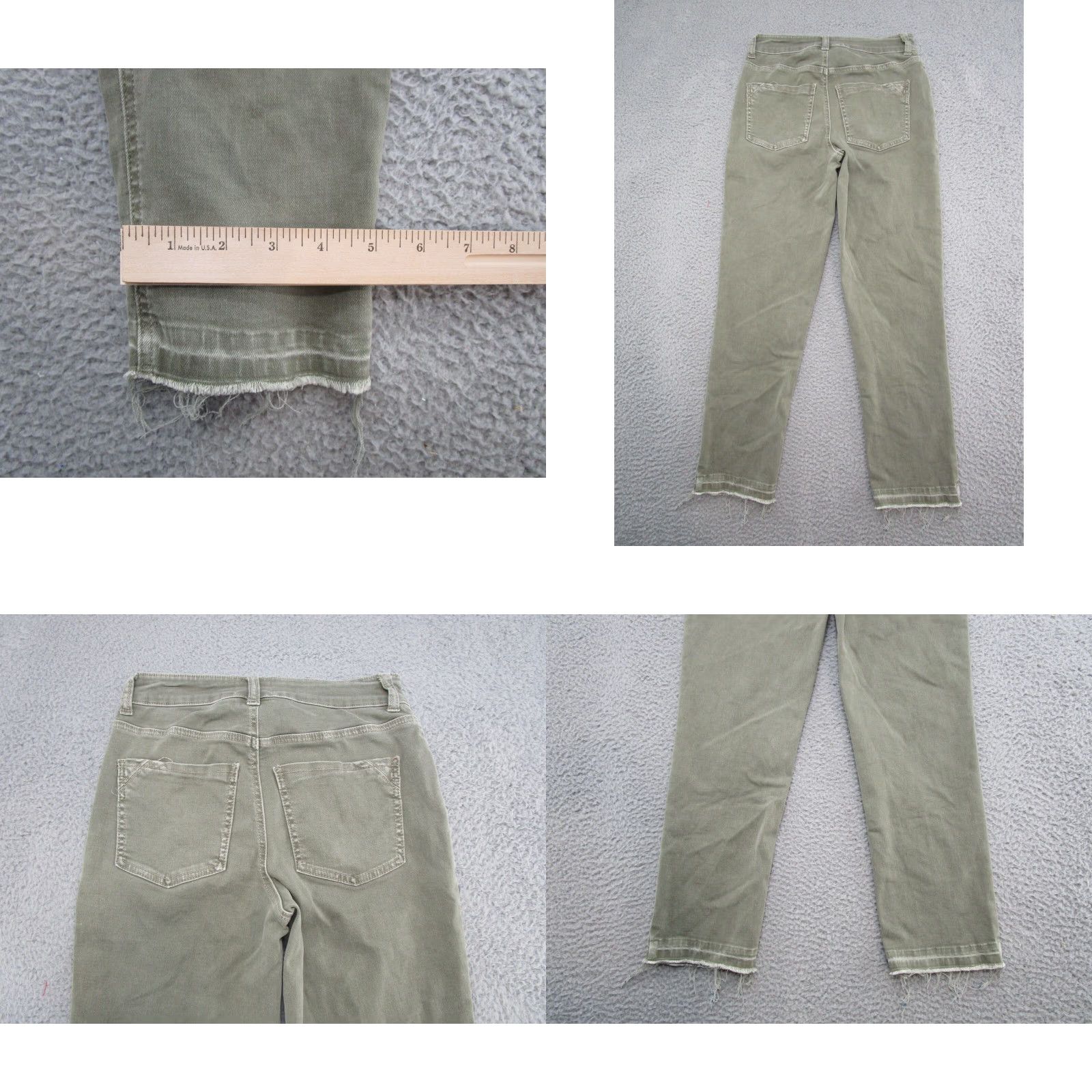 Vintage Maurice's Slim Ankle Original Fit Olive Green Denim Raw Hem Jeans Size 4 Women Size 27" / US 4 / IT 40 - 9 Thumbnail