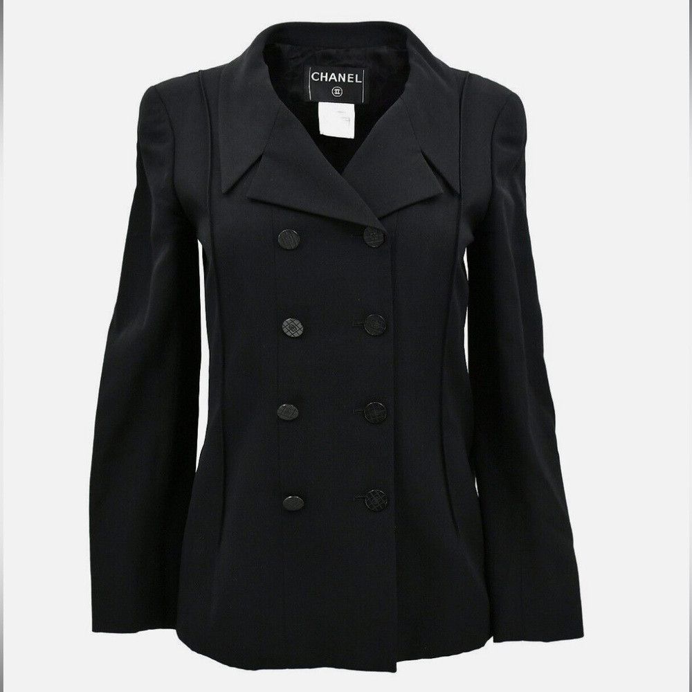 Chanel Chanel Single Breasted Jacket Black 01P 191228 Spring 2001 Size XS / US 0-2 / IT 36-38 - 1 Thumbnail