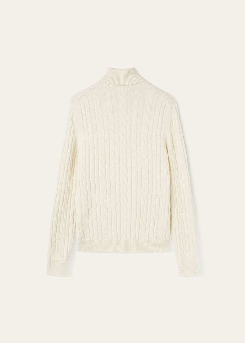 Loro Piana o1w1db10126 FAO5104 Jubilee Polo Neck Sweater in White Size US S / EU 44-46 / 1 - 6 Thumbnail