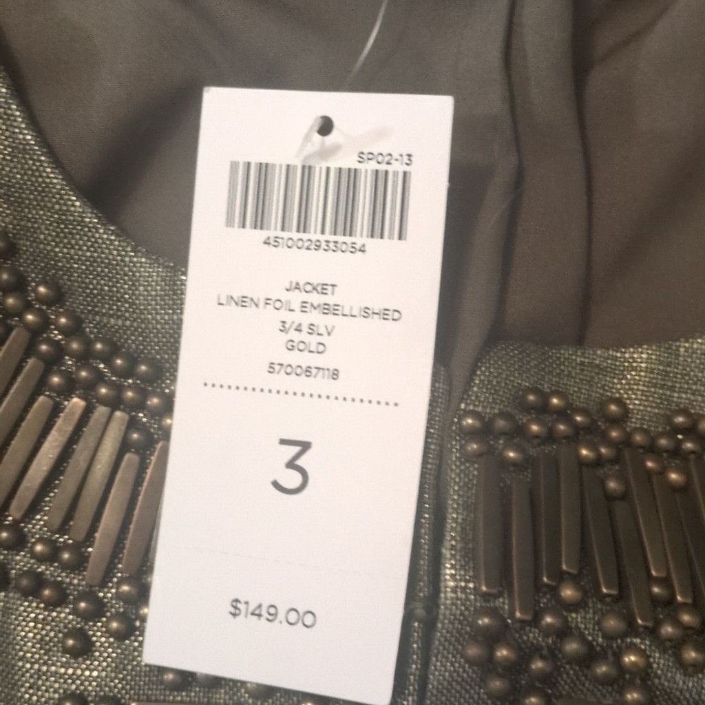 Chicos Chicos linen foil embellished 3/4 sleeve open jacket size 3 Size XL / US 12-14 / IT 48-50 - 4 Thumbnail