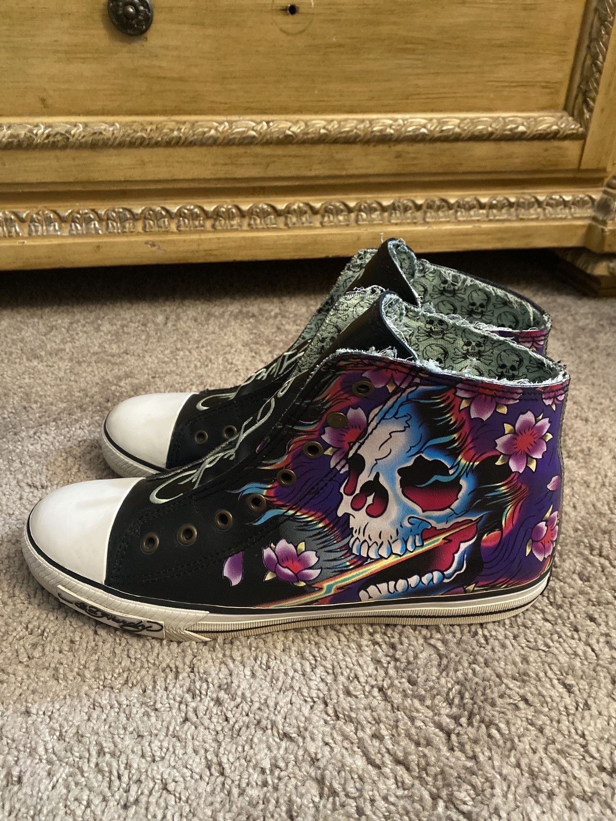Ed Hardy Rare!Vintage Y2K Ed Hardy Hi top Sneakers size 11 Size US 11 / EU 44 - 18 Thumbnail