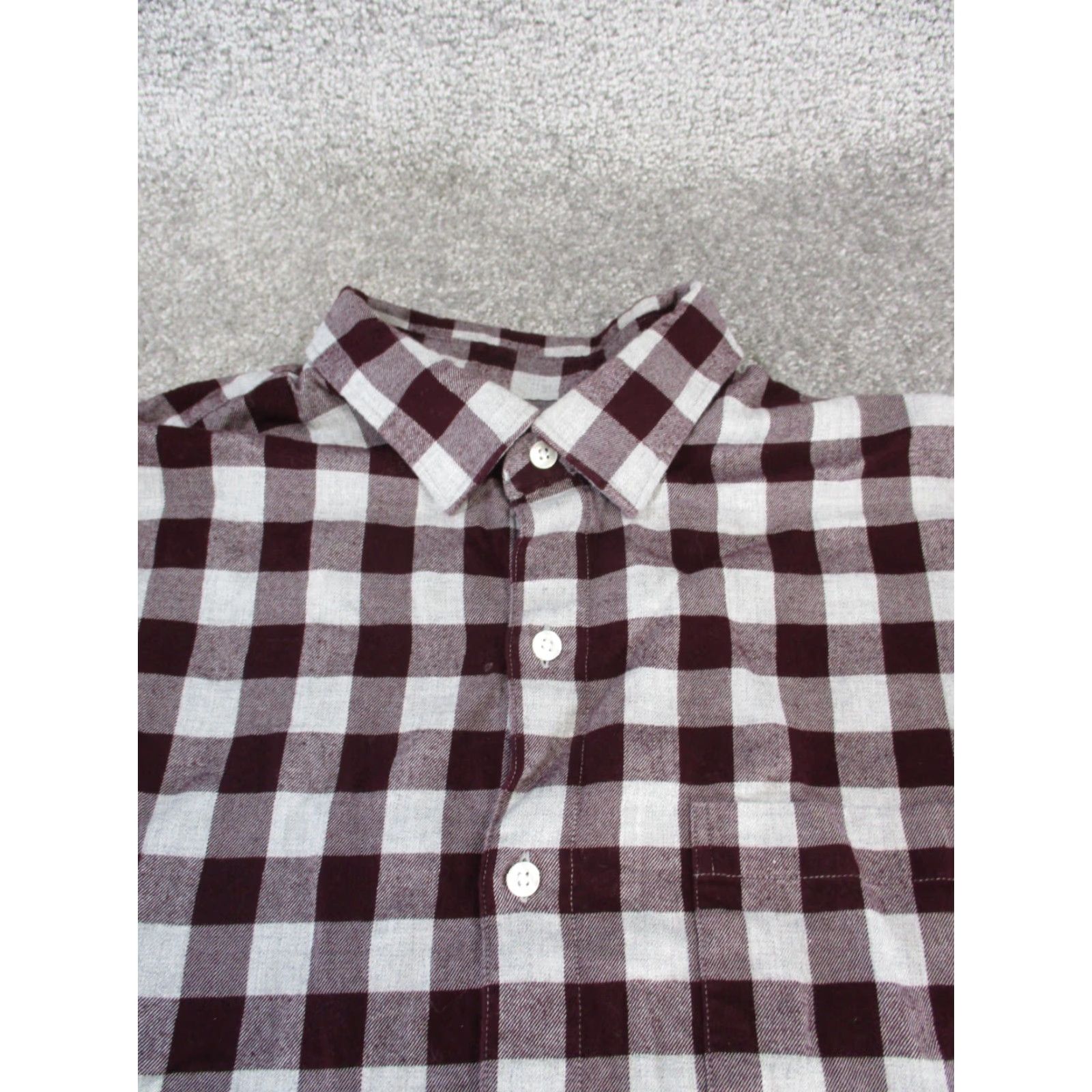 Bonobos Bonobos Flannel Shirt Mens Large Burgundy Gray Cotton Size US L / EU 52-54 / 3 - 2 Thumbnail