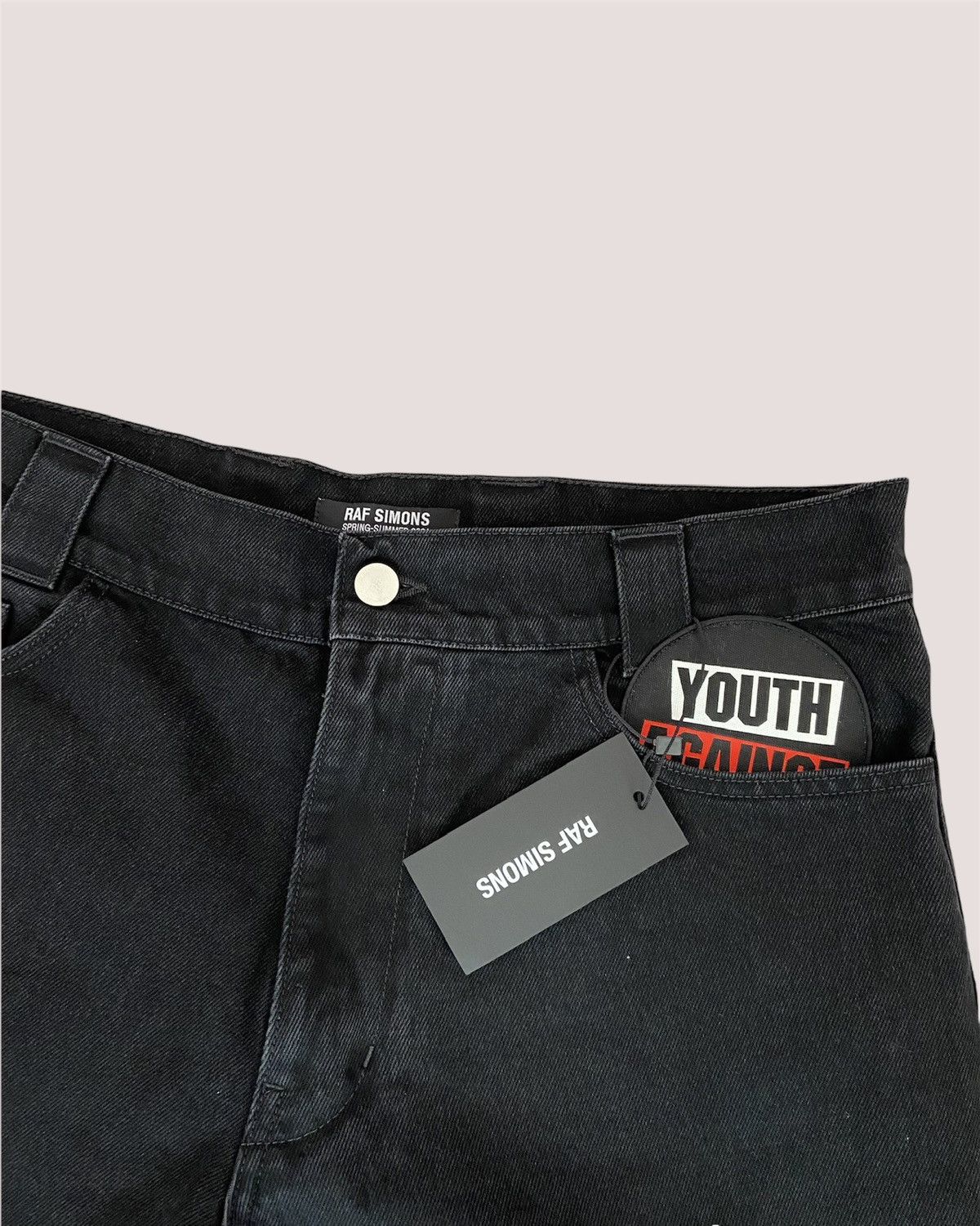 Raf Simons Raf Simons SS21 "Youth Against" Denim Shorts Rare Size US 33 - 2 Thumbnail