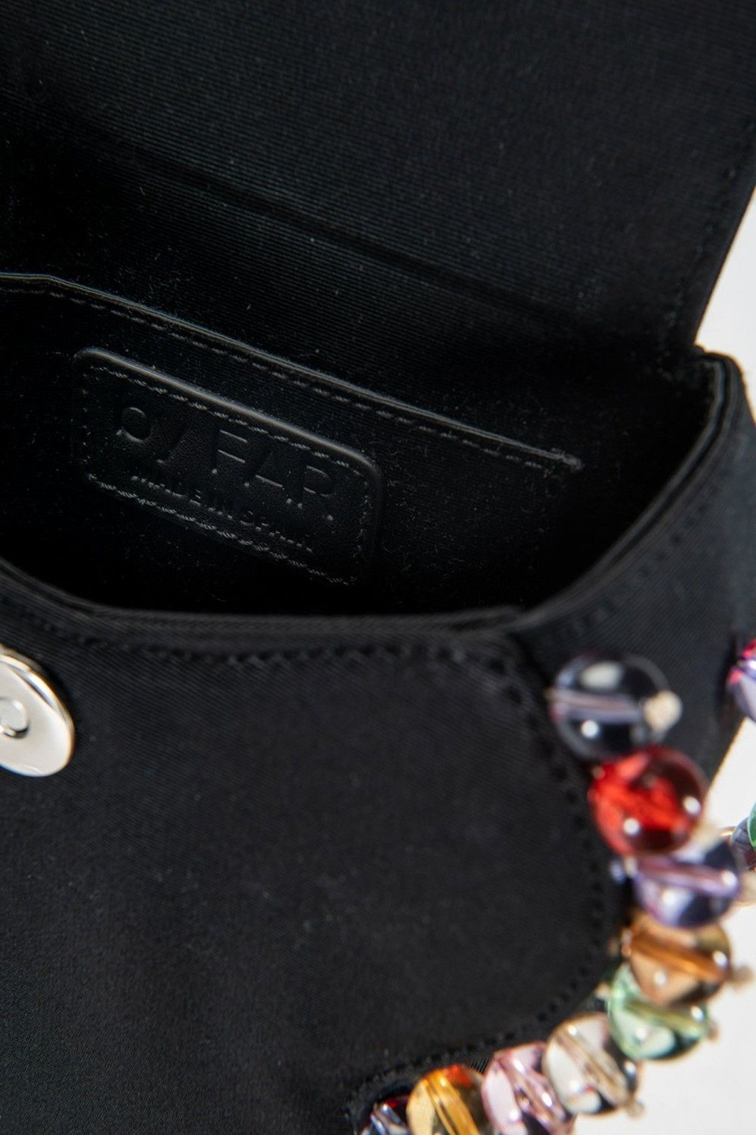 By Far By Far Frida Bead Embellished Black Grosgrain Bag NEW Size ONE SIZE - 7 Thumbnail