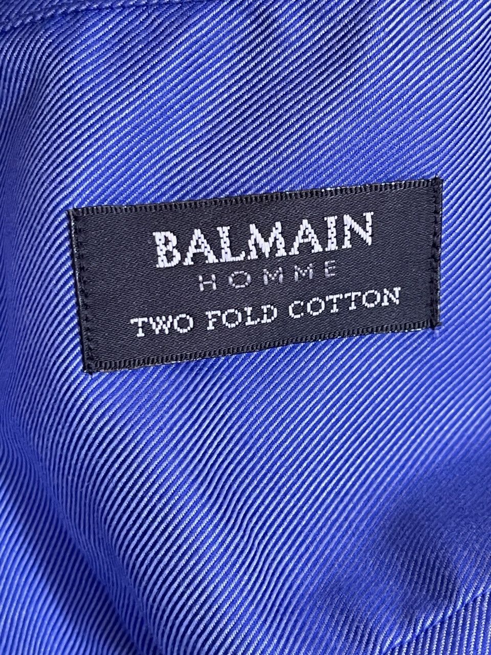 Balmain 🔥Balmain double cuff shirt metallic blue size xl / xxl Size US XL / EU 56 / 4 - 7 Thumbnail
