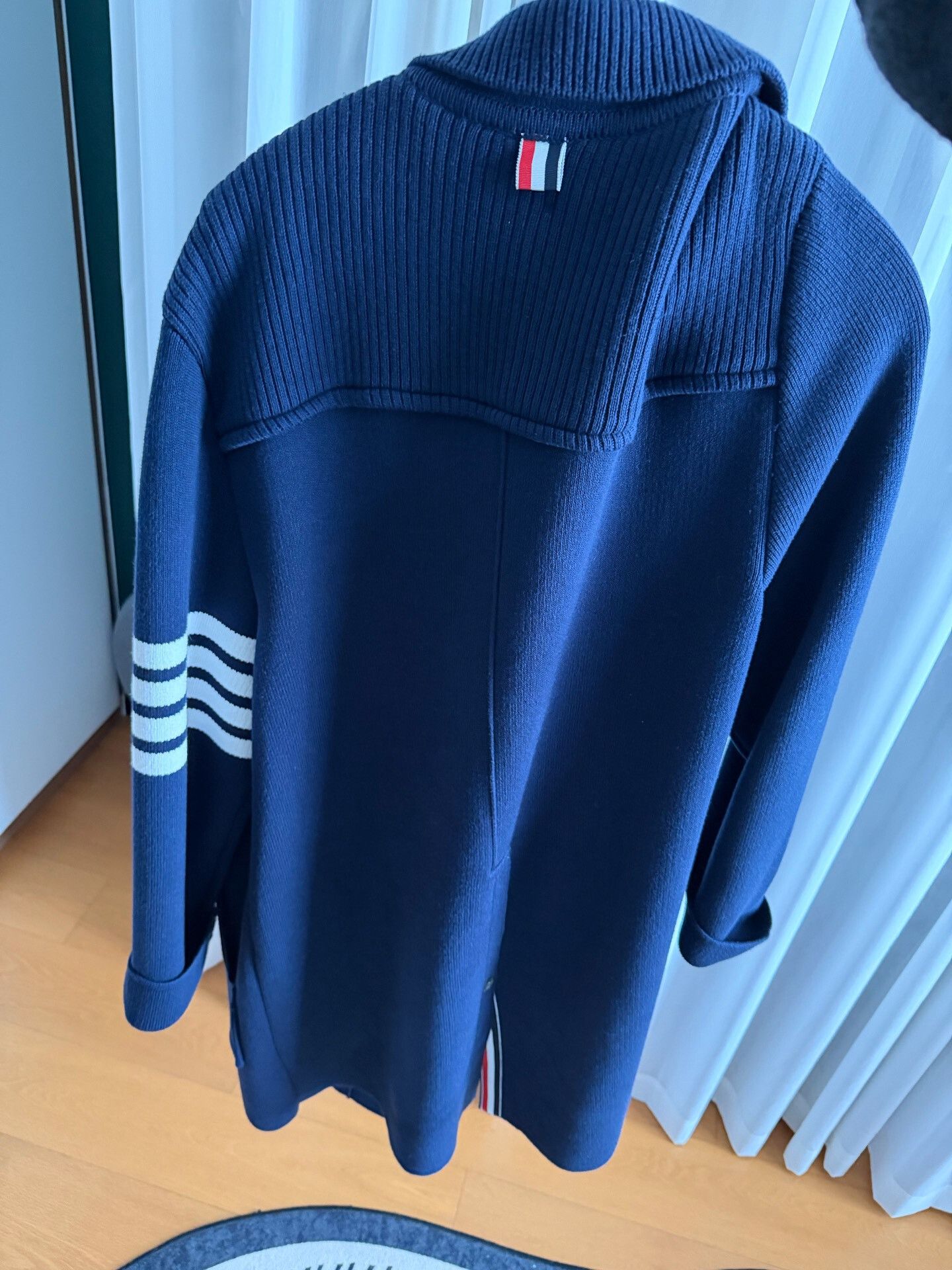 Thom Browne thombrowne men's knit coat in navy blue Size US M / EU 48-50 / 2 - 3 Thumbnail