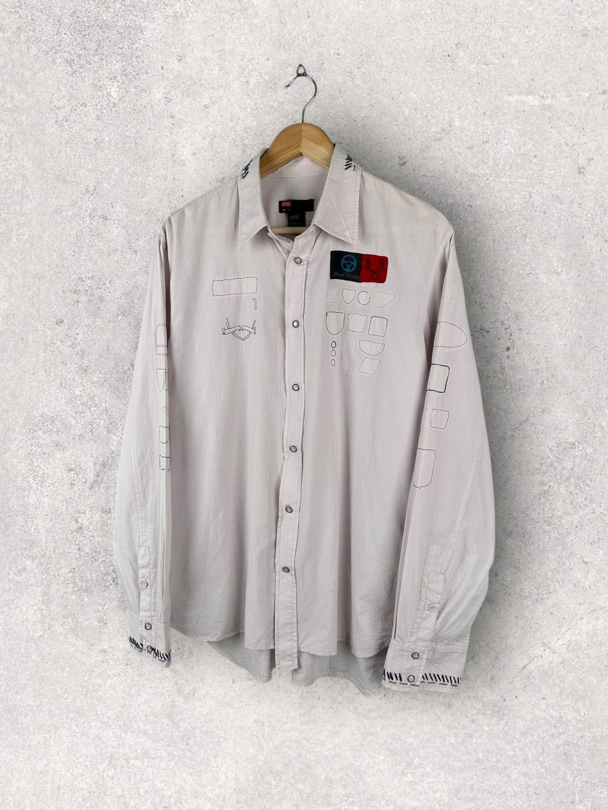 Diesel Vintage Y2k Diesel Patckwork Button Up Shirt Size US L / EU 52-54 / 3 - 1 Thumbnail