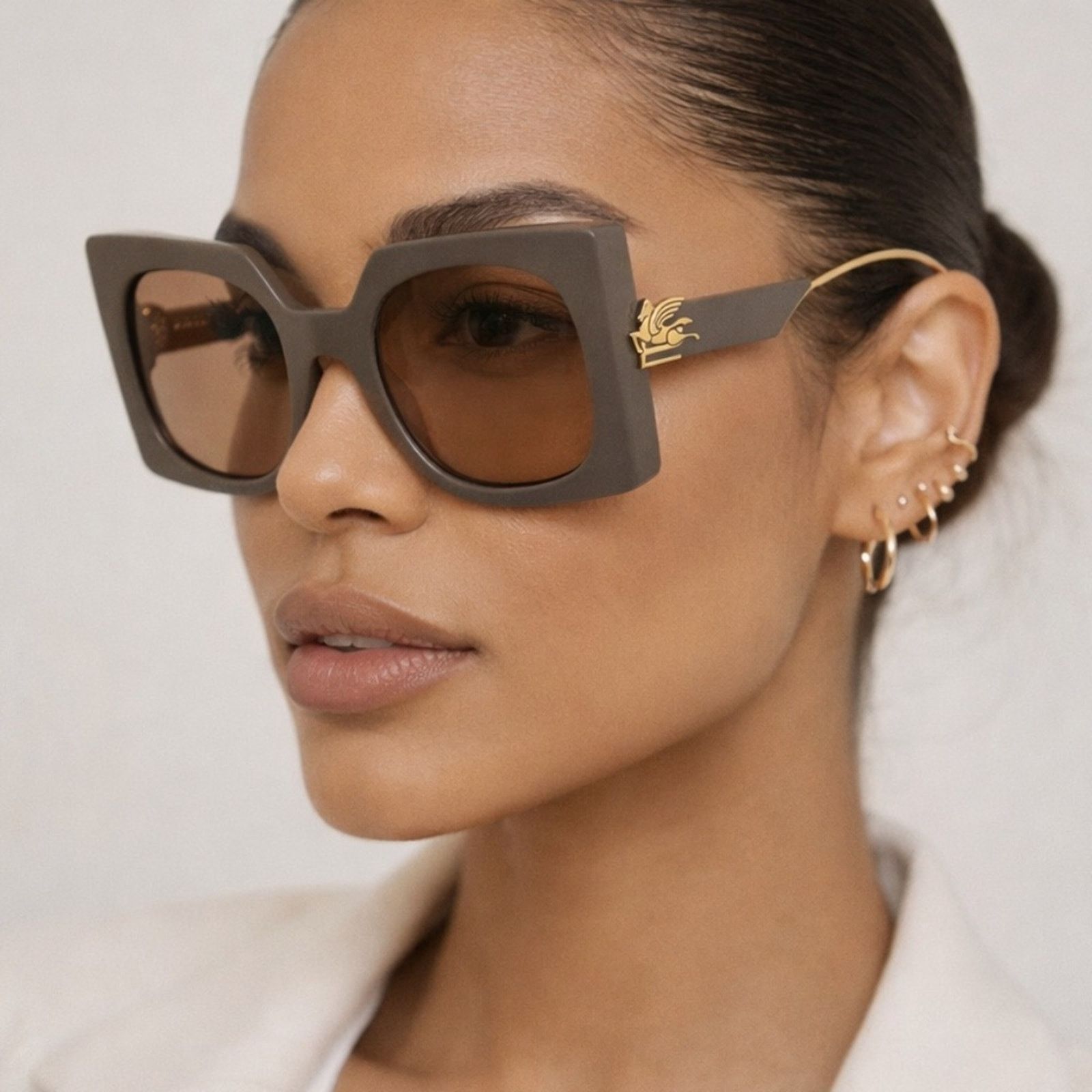 Etro ETRO Sunglasses ETRO0026/S 079U70 Square Mud Color Frame Size ONE SIZE - 2 Thumbnail