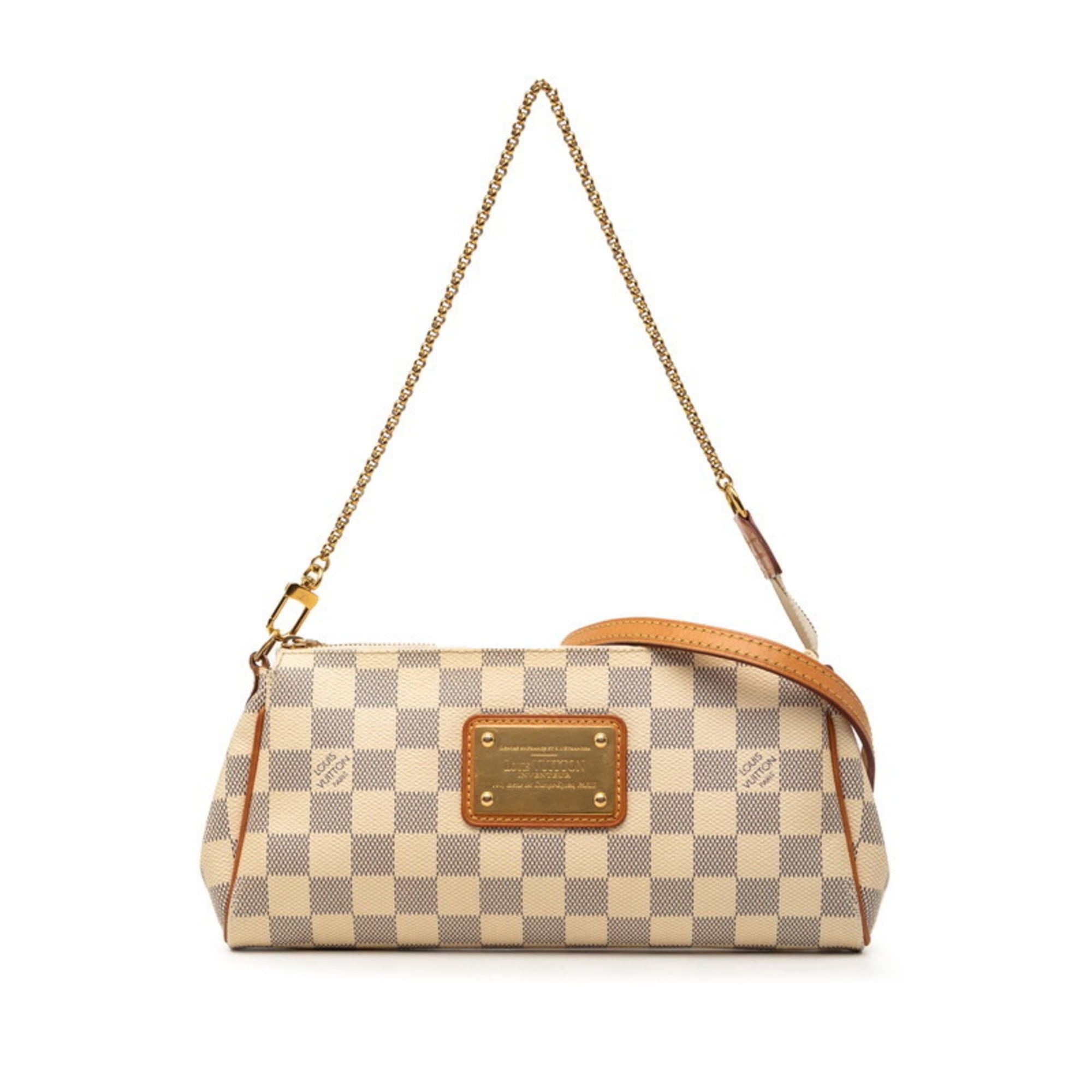 Louis Vuitton Louis Vuitton Damier Azur Eva Chain Shoulder Bag/Handbag 2WAY N55214 White Leather Women's LOUIS VUITTON Size ONE SIZE - 1 Thumbnail