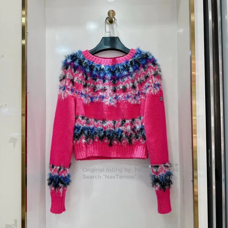 Chanel Chanel 21 Autumn and Winter Pink Shiny Knitted Pullover Sw Size XS / US 0-2 / IT 36-38 - 2 Thumbnail