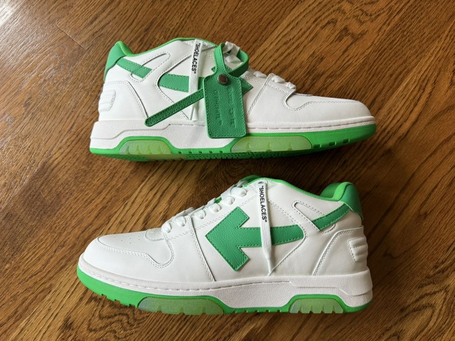 Off-White 11 Off-White Out of Office White Green OOO 44 Low Tops