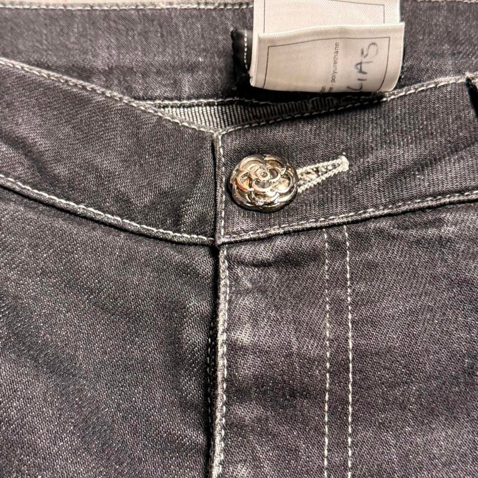 Chanel Chanel black lace embellished jeans Size 33" - 4 Thumbnail