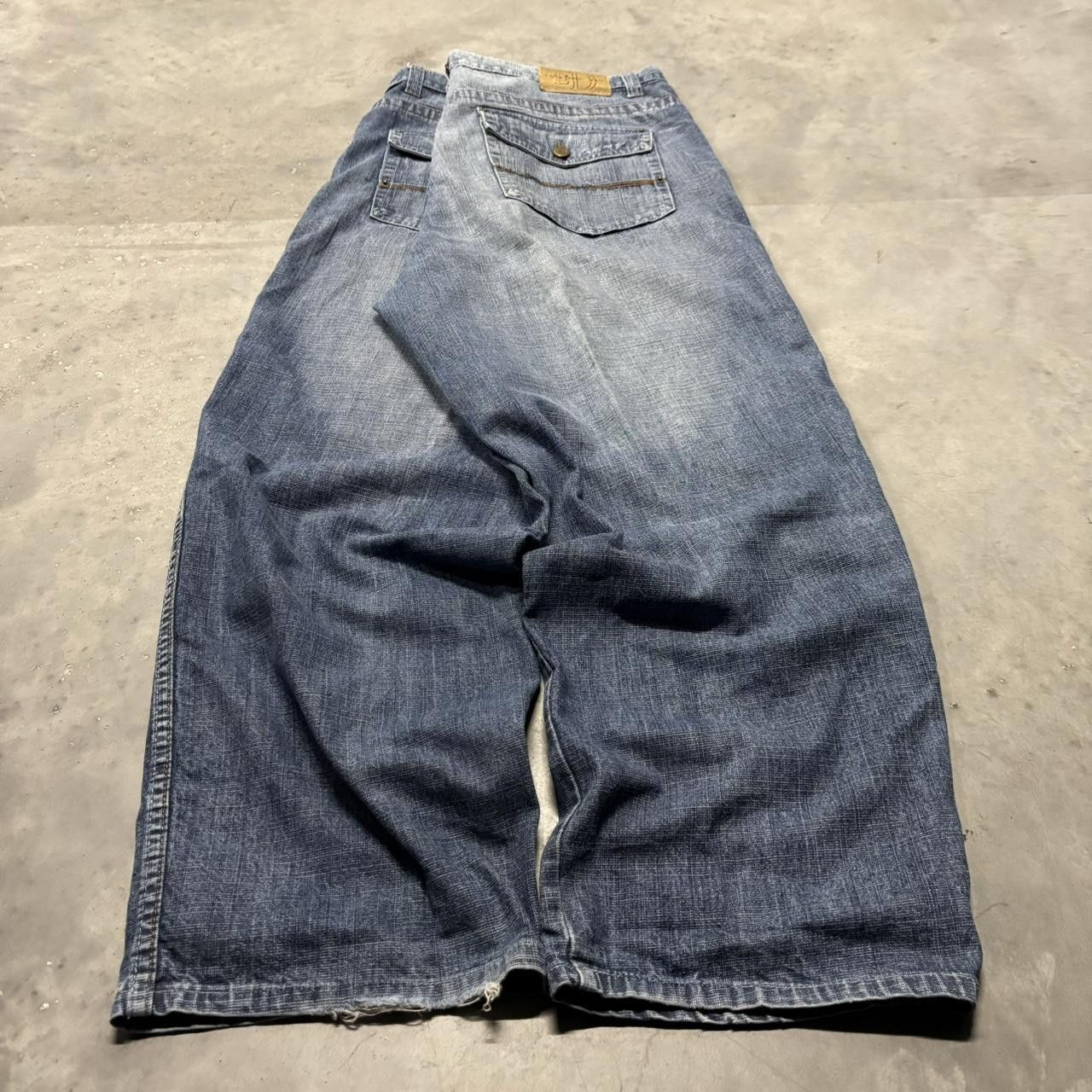 Japanese Brand × Vintage Crazy Vintage Y2K/2000s Baggy Faded Grunge Skater Denim Jeans! Size US 40 / EU 56 - 4 Thumbnail