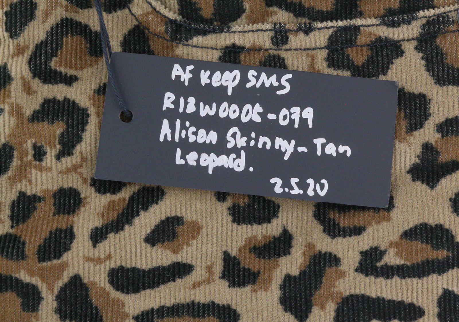 R13 ALISON SKINNY 27 Tan Leopard High Rise Corduroy 85778 Size 27" / US 4 / IT 40 - 6 Thumbnail