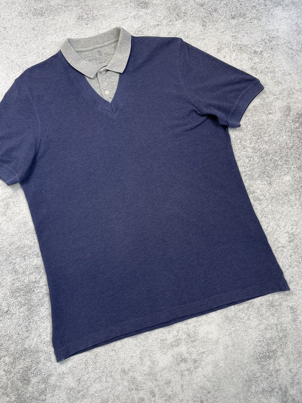 Brunello Cucinelli Brunello Cucinelli Polo Shirt Men Blue Size US M / EU 48-50 / 2 - 2 Thumbnail