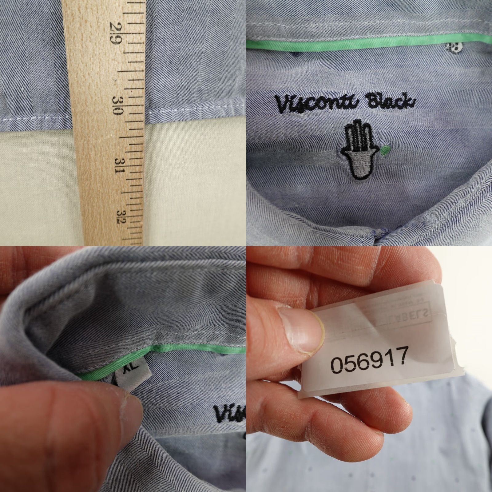 Luchiano Visconti VINTAGE Luchiano Visconti Shirt Men XL Blue Skull Polka Dot Button-Up Long Sleeve Casual Business Party Size US XL / EU 56 / 4 - 8 Thumbnail